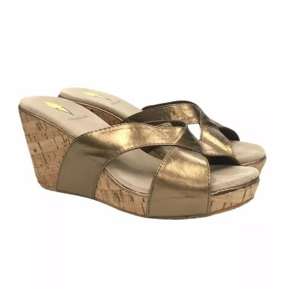 VOLATILE Sandals Metallic Bronze LEATHER Wedge